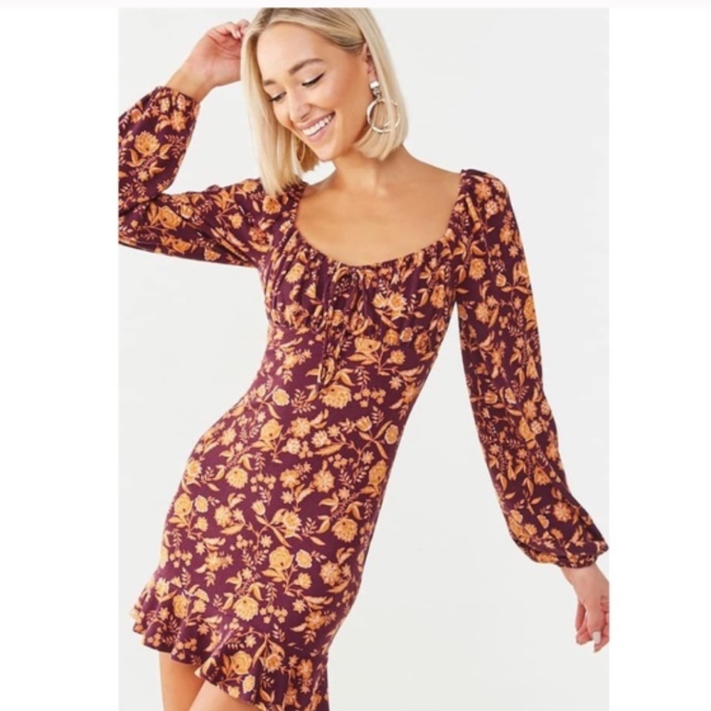 NWOT Floral flounce dress